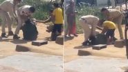 Rajasthan: Cops Thrash Man in Front of His Son as Child Pleads, Touches Policeman’s Feet to Stop in Jaipur; Suspended After Video Goes Viral