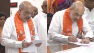 Lok Sabha Elections 2024: Amit Shah Files His Nomination From Gujarat’s Gandhinagar, Bhupendra Patel Accompanies Him (Watch Video)