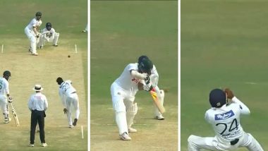 Nishan Madushka Takes Stunning Reflex Catch At Silly Point to Dismiss Shakib Al Hasan During BAN vs SL 2nd Test Match (Watch Video)