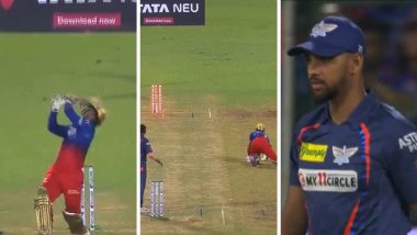 Bull’s Eye! Nicholas Pooran Executes a Perfect Direct Hit From Long Off To Run Out Mayank Dagar During the RCB vs LSG IPL 2024 Match (Watch Video)