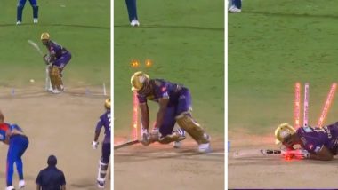 Yorked! Ishant Sharma Dismantles Andre Russell’s Stumps With a Toe-Crushing Yorker During DC vs KKR IPL 2024 Match (Watch Video)