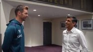 &lsquo;Am I Ready for the Call Up?' British Prime Minister Rishi Sunak Interacts With James Anderson, Plays Cricket With Young Children (Watch Video)