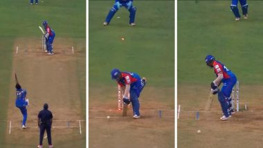 Jasprit Bumrah’s ‘Toe-Crushing’ Yorker Destroys Prithvi Shaw’s Stumps During MI vs DC IPL 2024 Match (Watch Video)