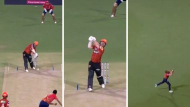 Shikhar Dhawan Catch Video: Watch Punjab Kings Captain Take A Brilliant Catch While Running Backwards To Dismiss Travis Head During PBKS vs SRH IPL 2024 Match