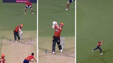 Shikhar Dhawan Catch Video: Watch Punjab Kings Captain Take A Brilliant Catch While Running Backwards To Dismiss Travis Head During PBKS vs SRH IPL 2024 Match