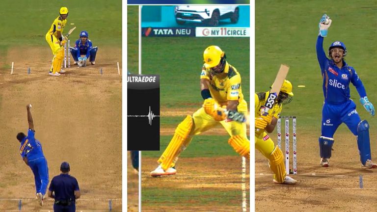 Ishan Kishan’s Brilliant Presence of Mind Helps Mumbai Indians Dismiss Rachin Ravindra With Successful DRS During MI vs CSK IPL 2024 Match (Watch Video)