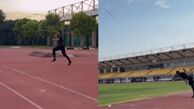 Neeraj Chopra Continues Preparation of Paris Olympics 2024, Shares Glimpses of Javelin Throw Training (Watch Video)