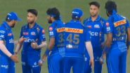Viral Video Shows Akash Madhwal Avoiding Captain Hardik Pandya During Discussion and Listening to Rohit Sharma in PBKS vs MI IPL 2024 Match