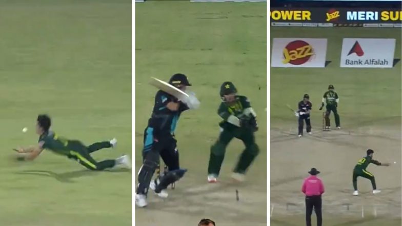 Comedy of Errors! Pakistani Fielders Drop New Zealand Batsman Mark Chapman Thrice During the PAK vs NZ 3rd T20I (Watch Video)