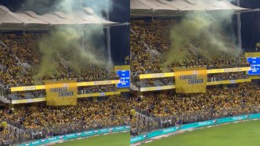 Fans Perform Pyroshow Inside Chennai's MA Chidambaram Stadium During CSK vs LSG IPL 2024 Match, Video Goes Viral
