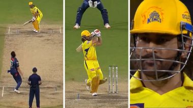 Crowd Goes Berserk As MS Dhoni Hits Four on Last Ball of Innings During CSK vs LSG IPL 2024 Match (Watch Video)