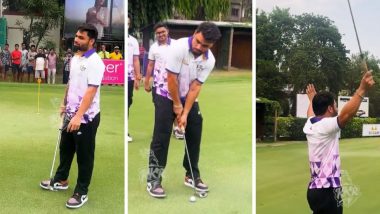 Rinku Singh Enjoys Golf As Kolkata Knight Riders Players Take Some Time Off Ahead of KKR vs PBKS IPL 2024 Match (Watch Video)