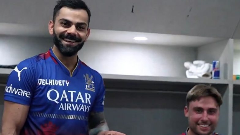 Will Jacks Has Fun Chat with Virat Kohli in Royal Challengers Bengaluru Dressing Room After Magnificent Hundred in the GT vs RCB IPL 2024 Match (Watch Video)