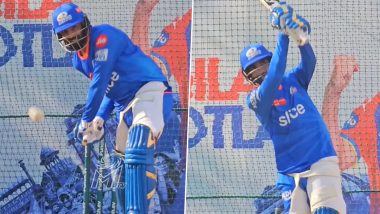 Jasprit Bumrah, the All-Rounder! Star Fast Bowler Works Hard On His Batting Skills in Nets Ahead of DC vs MI IPL 2024 Match (Watch Video)