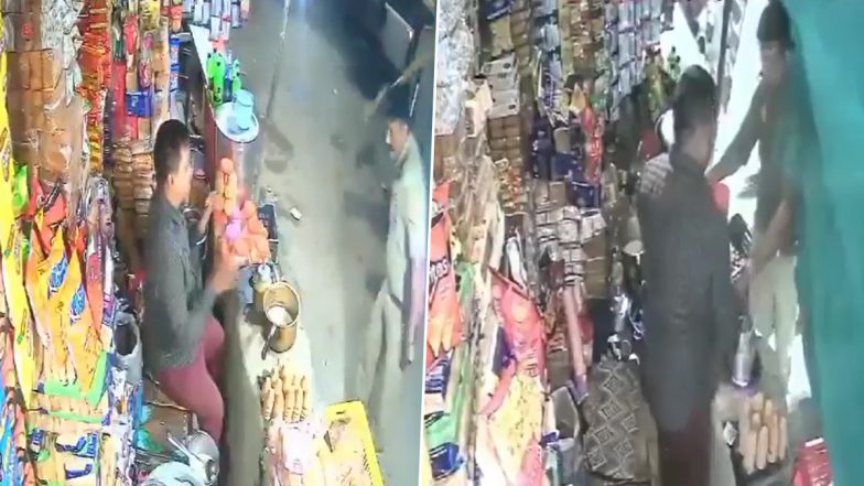 Uttar Pradesh: Police Officer Vandalises Tea Shop Open Till Late Night in Jaunpur, Viral Video Surfaces