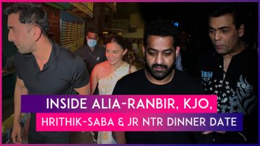 Alia Bhatt, Ranbir Kapoor, Jr NTR, Karan Johar, Hrithik Roshan & Saba Azad Enjoy A Dinner Date