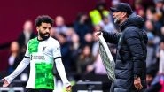 Jurgen Klopp, Mohamed Salah Engage in Heated Argument on the Touchline During West Ham vs Liverpool Premier League 2023&ndash;24 Match, Video Goes Viral