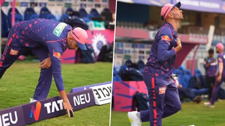 Keshav Maharaj Walks In for His First Training Session for Rajasthan Royals Ahead of Clash Against Mumbai Indians in IPL 2024 (Watch Video)