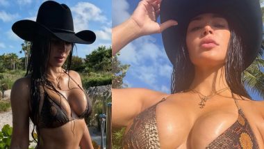 Kim Kardashian in Snakeskin Bikini Shows Off Her Voluptuous Bod During Beachy Vacation (See Hot Pics)