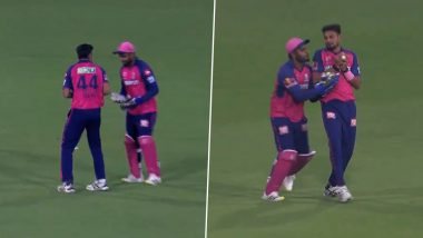 Kuldeep Sen Completes Catch to Dismiss Atharva Taide Despite Confusion With Sanju Samson During PBKS vs RR IPL 2024 Match (Watch Video)