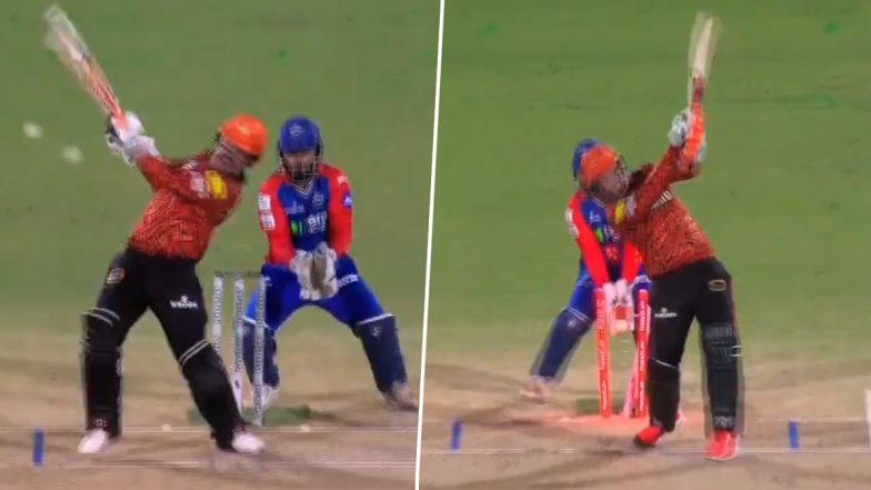 Kuldeep Yadav Dismisses Travis Head, Axar Patel Castles Heinrich Klaasen As DC Fight Back After Sunrisers Hyderabad’s Electrifying Start in IPL 2024 Match (Watch Video)