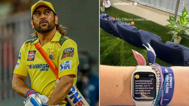 Quinton de Kock's Wife Sasha’s Smartwatch Sends Noise Alert Notification As MS Dhoni Comes Out to Bat in LSG vs CSK IPL 2024 Match