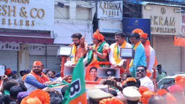 Hyderabad Lok Sabha Election 2024: BJP Candidate K Madhavi Latha Files Nomination With Rally From Charminar (Watch Video)