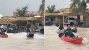 Viral Video Shows Man Taking Jet Ski for a Spin on the Flooded Streets of Dubai, While Others Canoe Through the Floods (Watch)