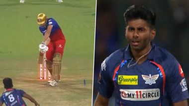 Cleaned Up! Mayank Yadav Shatters Cameron Green's Stumps With Raw Pace During RCB vs LSG IPL 2024 (Watch Video)