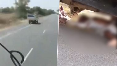 Haryana Hit-and-Drag Video: Pickup Vehicle Drags Elderly Man's Dead Body for Three KM After Accident in Sirsa (Viewer Discretion Advised)