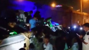 Bus Accident in Odisha: Several Injured After Passenger Bus Falls off Flyover on NH-16 Near Jajpur's Barabati (Watch Video)