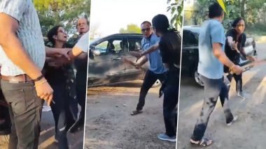 Haryana Shocker: Man Finds Wife in Another Man's Car in Panchkula, Attacks Her With Baseball Bat; Disturbing Video Surfaces
