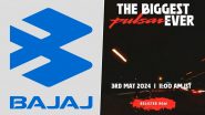 Bajaj Pulsar NS400 Launch Teased? Official Announcement From Bajaj Auto To Launch ‘Biggest and Fastest Pulsar Ever’ on May 3 is Here (Watch Video)