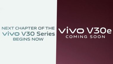 Vivo V30e Launch in India Teased Today; Check Expected Price, Specifications and Features of New Vivo Smartphone