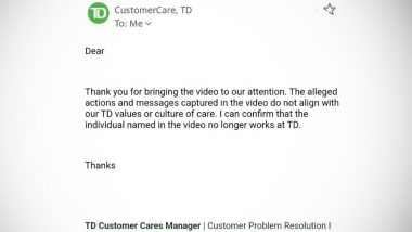 TD Canada Trust Fires Employee After His Video on How He Saved Money by Getting Free Groceries From Food Bank Goes Viral, Internet Up With Mixed Reactions