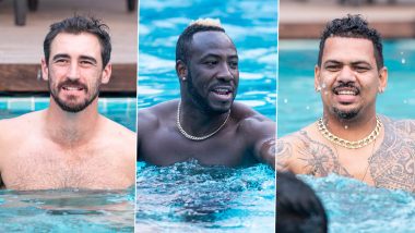 Mitchell Starc, Andre Russell, Sunil Narine and Other KKR Players Enjoy in Swimming Pool Ahead of Clash Against RR in IPL 2024 (View Pics)