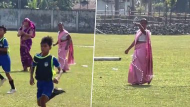 Mom or Coach? Video of a Mother Guiding and Instructing Young Indian Footballers Goes Viral On Social Media