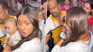 Mrunal Thakur Asks Paparazzi To Not Shout As She Carries a Baby and Poses With the Little Munchkin for Picture (Watch Video)