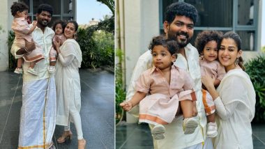 Nayanthara and Vignesh Shivan Celebrate Tamil New Year and Vishu With Their Twins; Family Stuns in Traditional Attire (View Pics)