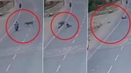 Fatal Collision! Biker Dies After Being Hit by Nilgai Crossing Highway in Uttar Pradesh’s Ayodhya, Terrifying Video Surfaces