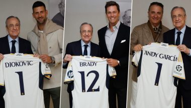 Novak Djokovic, Tom Brady and Andy Garcia Meet Real Madrid President Florentino Perez During El Clasico (View Pics)