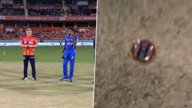 Cameraman Zooms Into Coin During PBKS vs MI Amid Toss Controversy in IPL 2024, Video Goes Viral