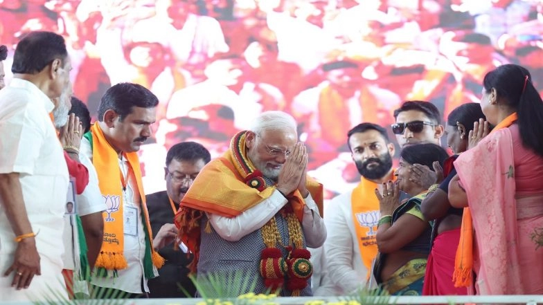&lsquo;I Need People&rsquo;s Blessings To Protect Crores of Daughters Like Neha Hiremath&rsquo;, Says PM Narendra Modi at Lok Sabha Election Rally in Karnataka's Ballari