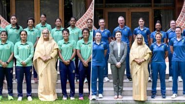 PM Sheikh Hasina Meets Bangladesh Women's and Australia Women's Cricket Teams Ahead of 3rd T20I 2024 (View Pics)