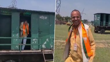 Uttar Pradesh: BJP Leader and Sambhal Lok Sabha Seat Candidate Parmeshwar Lal Saini Walks out of Women’s Toilet After Use, Smiles When Questioned; Viral Video Surfaces