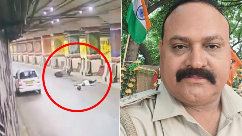 Delhi Road Accident Video: Police Sub-Inspector Dies After His Scooter Hits Divider in Pragati Maidan Tunnel, Terrifying Clip Surfaces