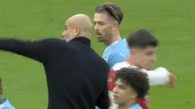 Manchester City Manager Pep Guardiola Lashes Out on Jack Grealish After Goalless Draw Against Arsenal in Premier League 2023–24 (Watch Video)