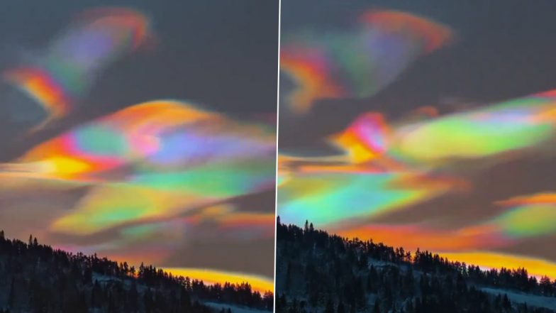 Polare stratosfæriske skyer i Norge: Se videoer av det sjeldne fenomenet regnbueskyer som lyser opp himmelen