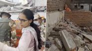 Punjab House Collapse: Two-Storey House Collapses in Rupnagar's Preet Colony, Five Workers Buried Under Debris (Watch Video)