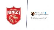 Punjab Kings React to Salman Khan&rsquo;s Old Tweet &lsquo;Preity Zinta&rsquo;s Team Won Kya?&rsquo; After PBKS Record Highest Successful Chase in T20 Cricket vs KKR in IPL 2024